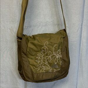 The North Face Khaki Embroidered Shoulder Bag